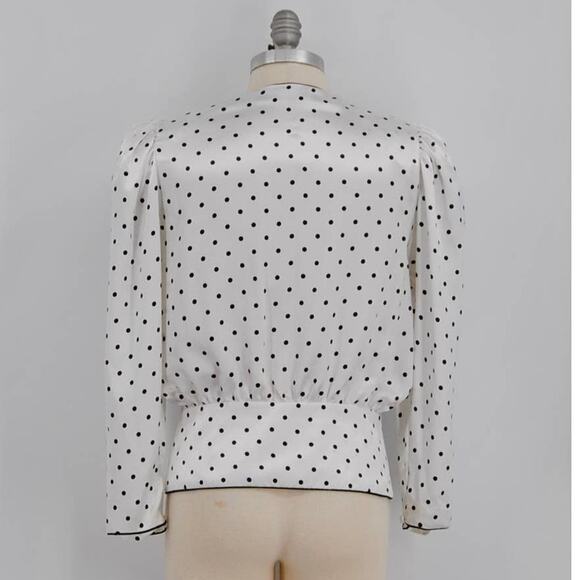 Vintage Josephine Chaus Polka Dot Blouse - Picture 3 of 7